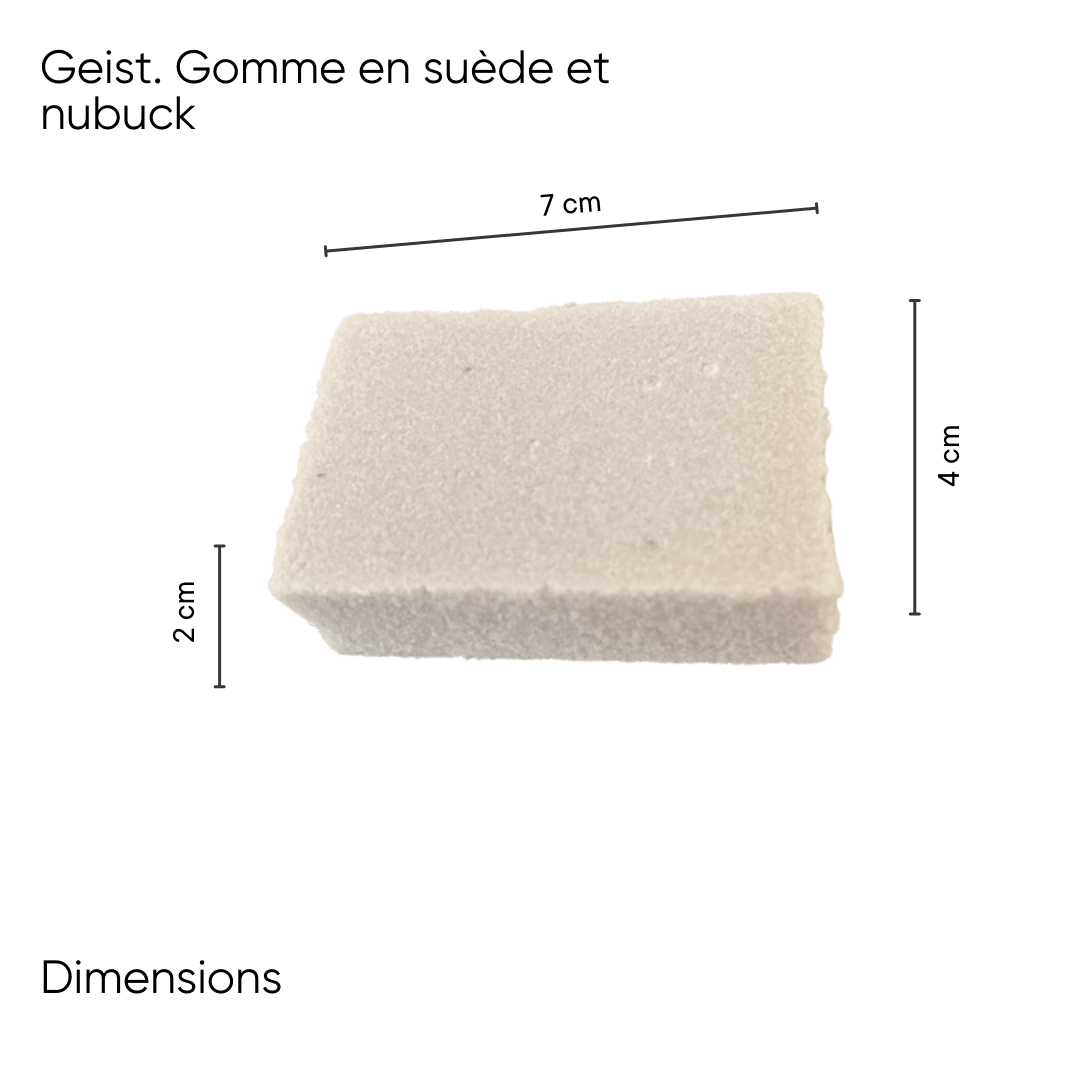 Gomme pour Suède et Nubuck de la marque Geist distribué exclusivement en France par Soinducuir.com