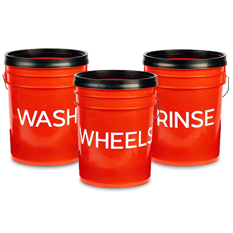 Ensemble d'autocollant pour seau "Wash, Wheel, Rinse"
