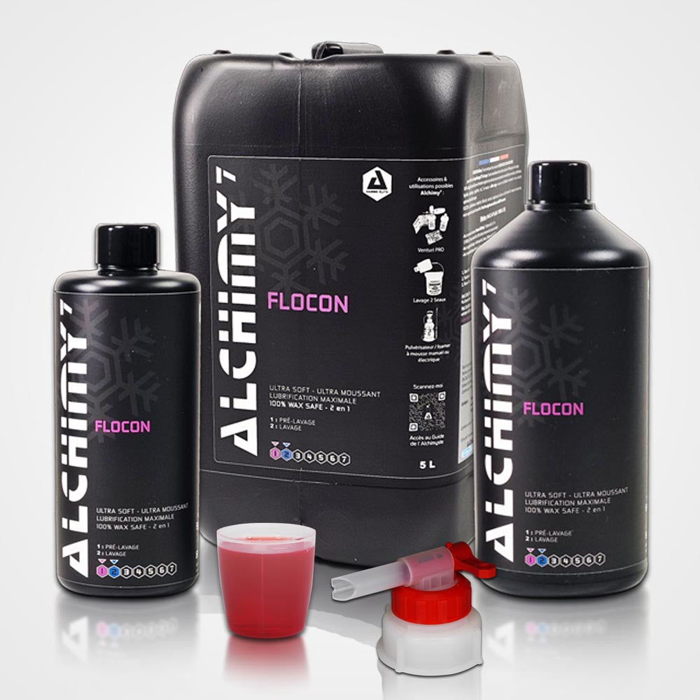 Alchimy7 Flocon — Shampoing Prélavage & Lavage Ultra Doux Wax Safe | 470ml 1L
