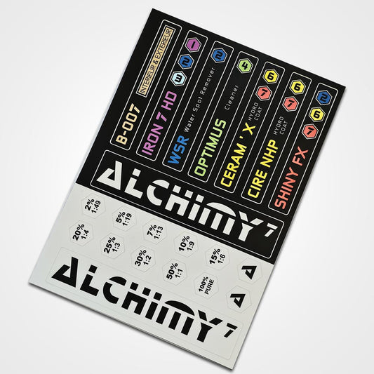 Alchimy7 Kit Autocollants Crystal Spray EVO — Identification & Dilutions Pulvérisateur