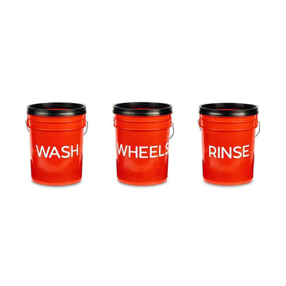 Kit 3 Autocollants Gtechniq Premium pour Seaux Detailing - Lavage, Rinçage, Roues