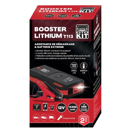 Booster de Démarrage Lithium Puissant 16000 mAh Écran LCD USB