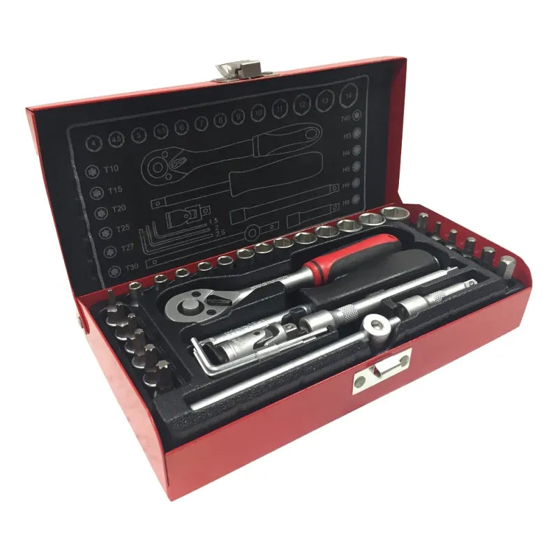 Coffret d'Outillage Complet 34 Pièces Otokit, Douilles Cliquet Chrome Vanadium, Polyvalent Pro