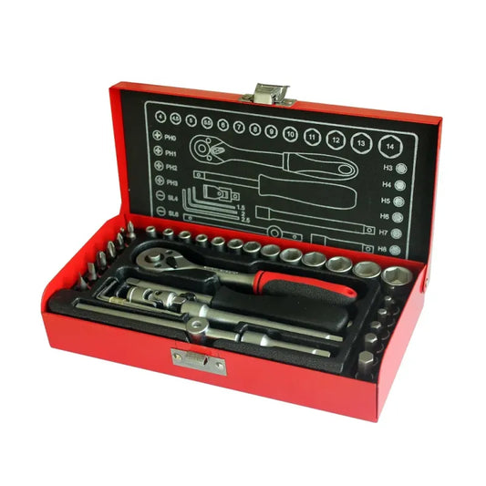 Coffret d'Outillage Complet 34 Pièces Otokit, Douilles Cliquet Chrome Vanadium, Polyvalent Pro