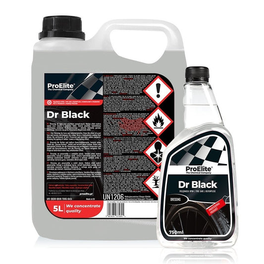 Dr Black ProElite Rénovateur Plastiques Extérieurs Pneus Caoutchoucs Brillant Effet Mouillé