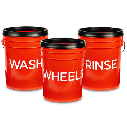 Ensemble d'autocollant pour seau "Wash, Wheel, Rinse"