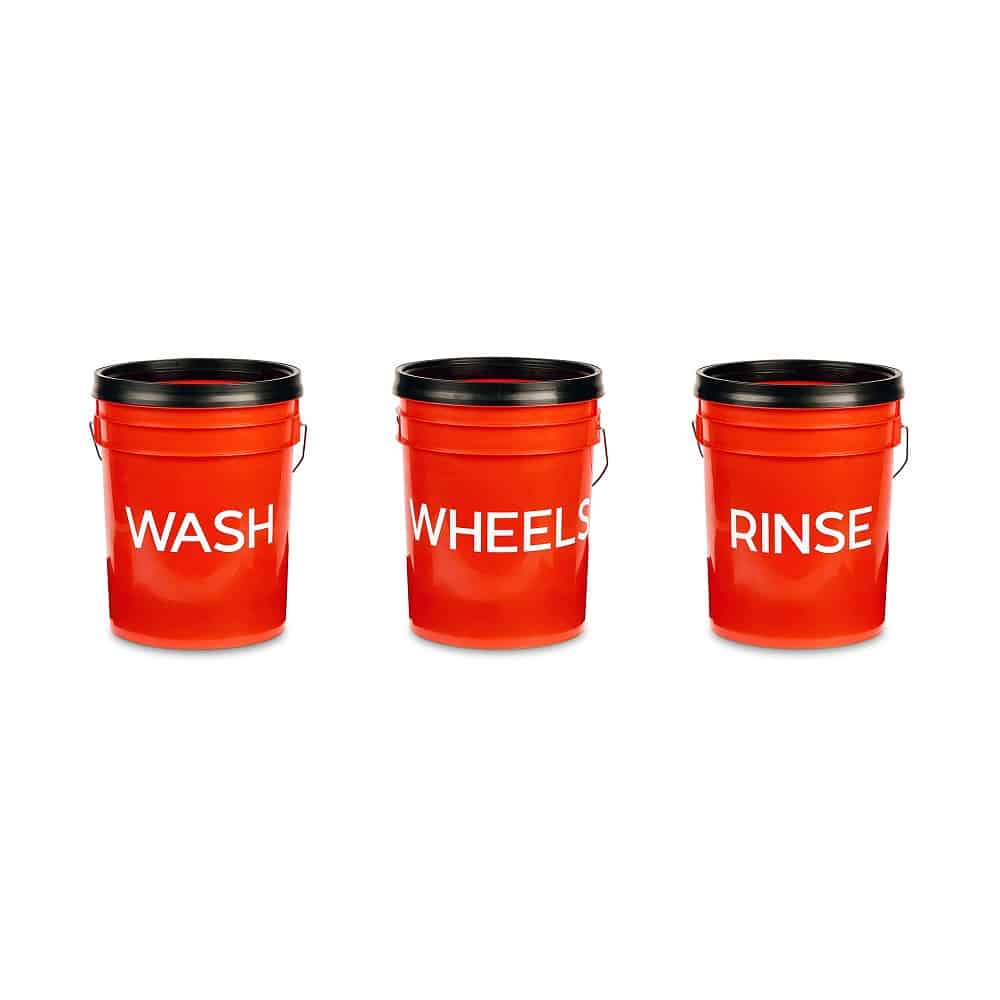 Kit 3 Autocollants Gtechniq Premium pour Seaux Detailing - Lavage, Rinçage, Roues