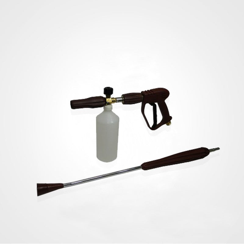 Kit de lavage avec pistolet HP rouge + lance rinçage + canon à mousse - 1 litre
